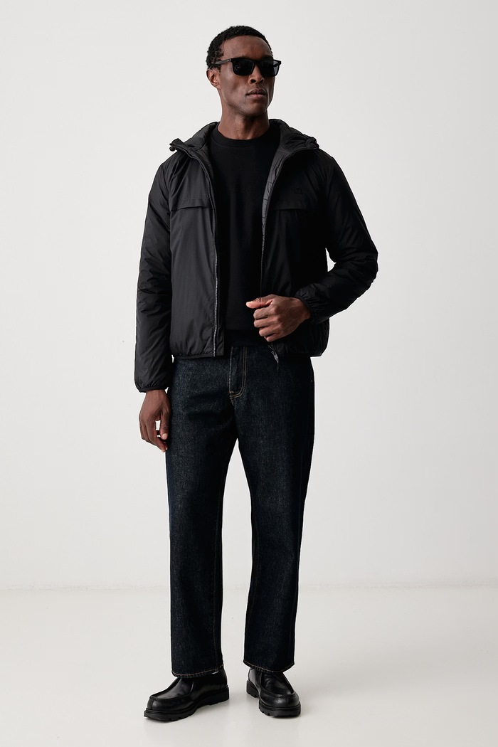 United Colors of Benetton Felpa da uomo in cotone 342ZU1093 nero AW25