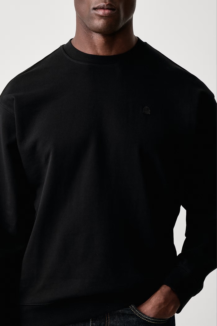 Felpa da uomo in cotone United Colors of Benetton 342ZU1093 nero