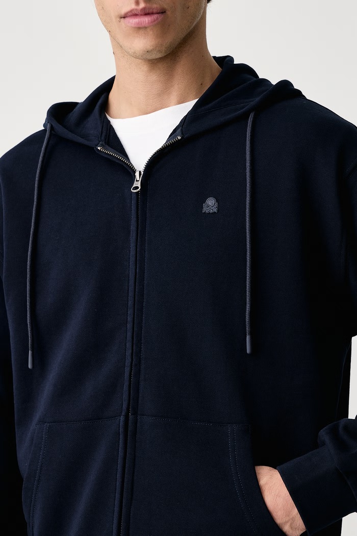 Odzież United Colors of Benetton Bluza rozpinana męska bawełniana 342ZU500P granatowy
