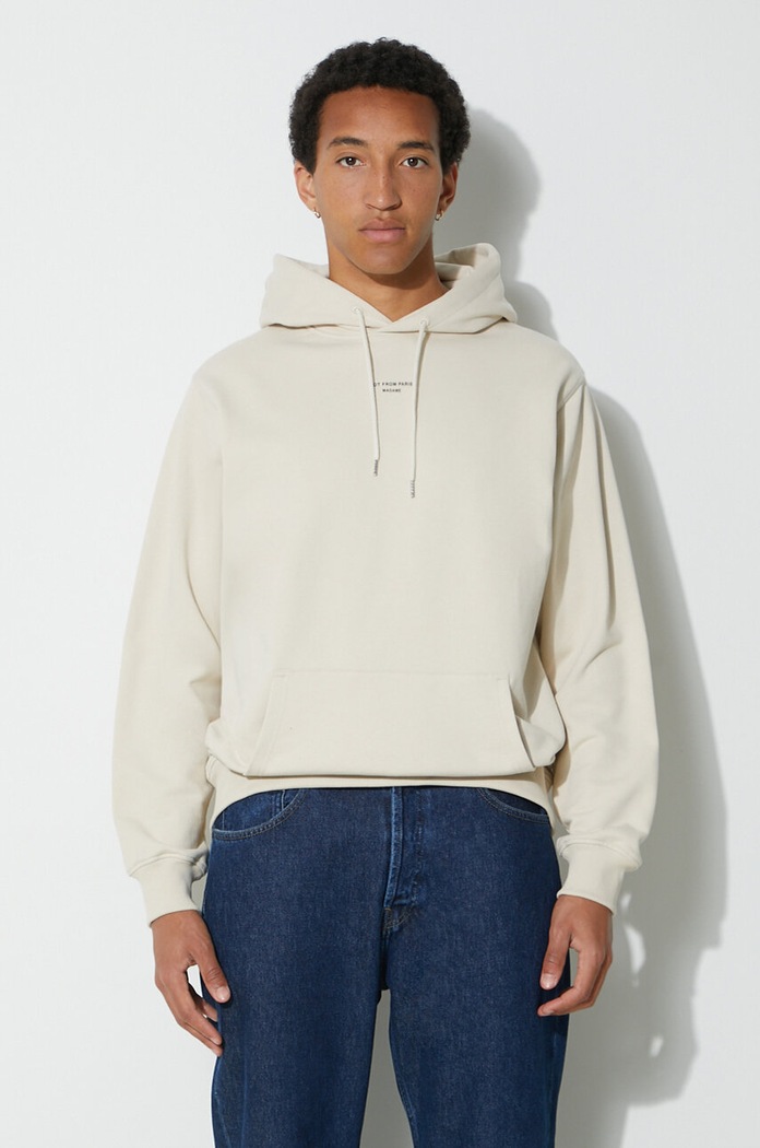 Drôle de Monsieur bluza bawełniana Le Hoodie Slogan a Poche Classique bawełna beżowy PERM.HO161.CO127.MT