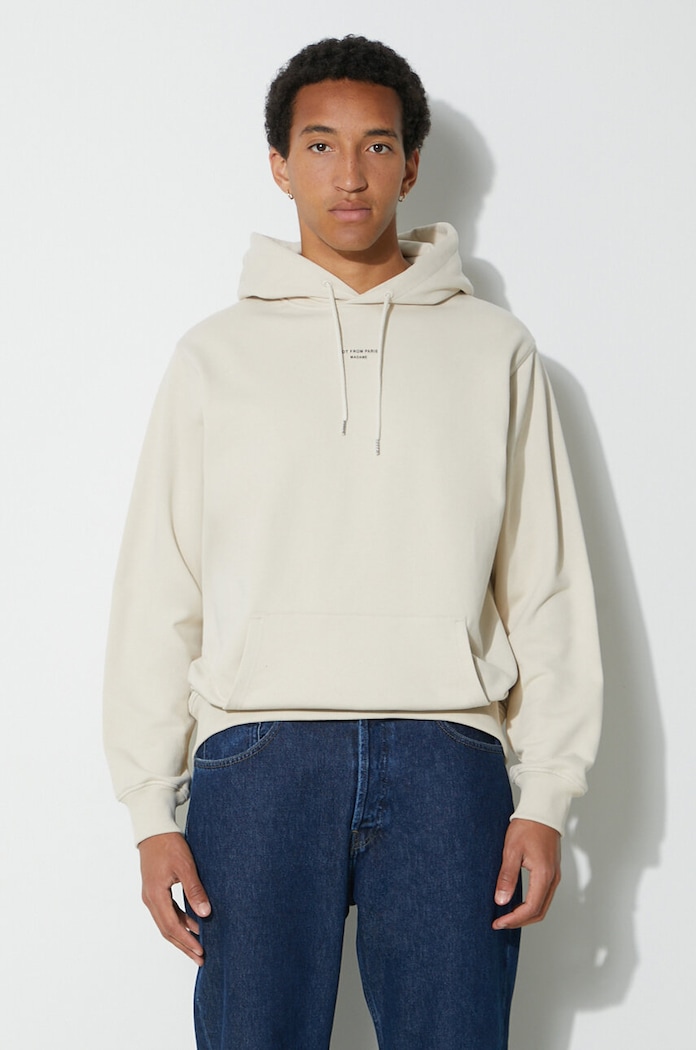 Drôle de Monsieur bluza bawełniana Le Hoodie Slogan a Poche Classique bawełna beżowy PERM.HO161.CO127.MT