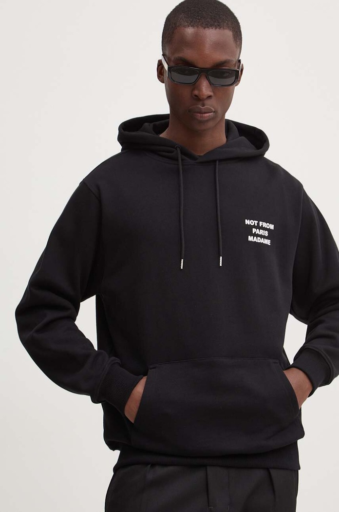 Oblečenie Bavlnená mikina Drôle de Monsieur Le Hoodie Slogan PERM.HO162.CO127.BL čierna