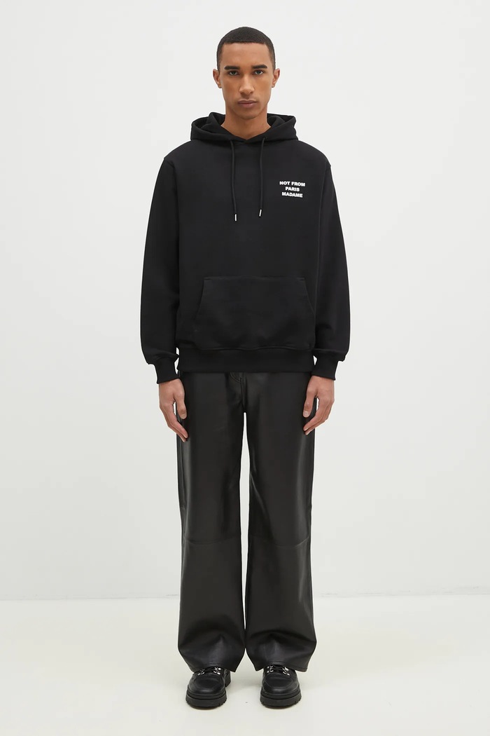 Drôle de Monsieur bluza bawełniana Le Hoodie Slogan PERM.HO162.CO127.BL czarny