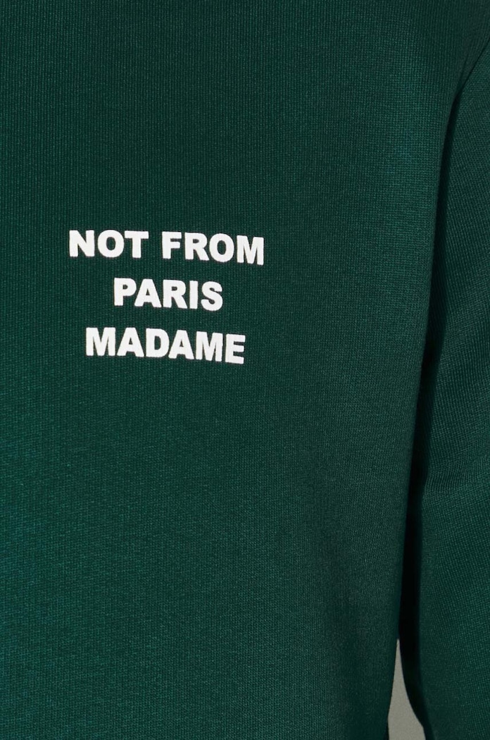 Drôle de Monsieur pamut melegítőfelső Le Hoodie Slogan PERM.HO162.CO127.DGN zöld