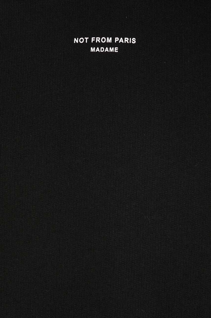 Drôle de Monsieur hanorac de bumbac Le Hoodie Slogan a Poche Classique PERM.HO161.CO127.BL