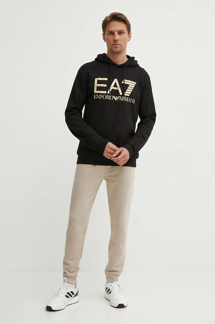 EA7 Emporio Armani pamut melegítőfelső PJSHZ.6DPM16.1200 fekete AW24