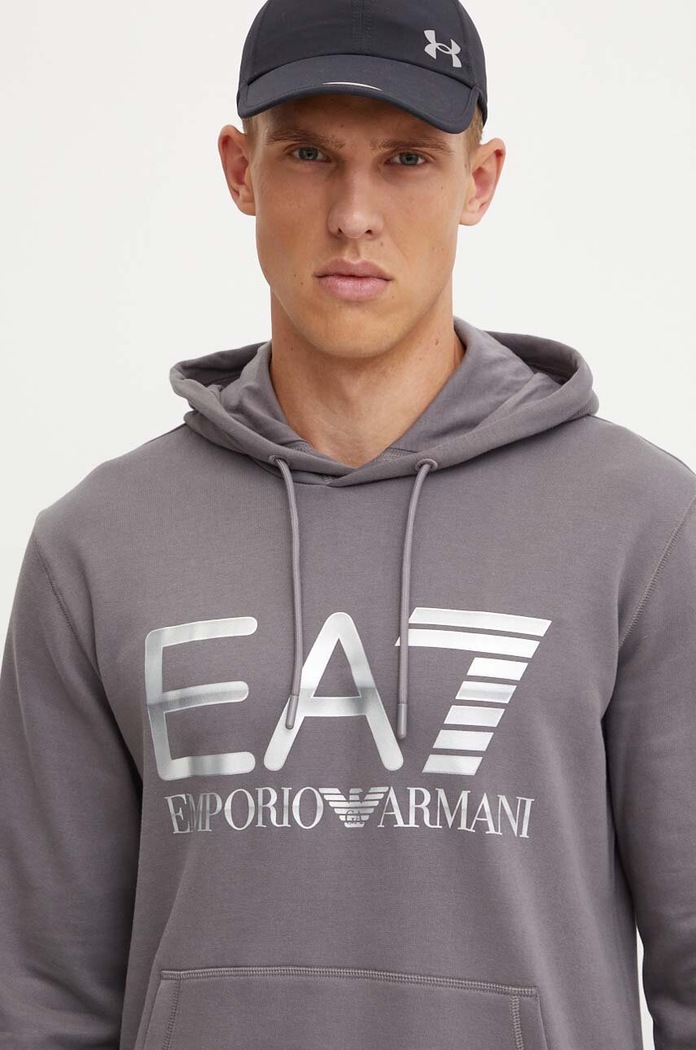 Pamučna dukserica EA7 Emporio Armani siva PJSHZ.6DPM16.1992