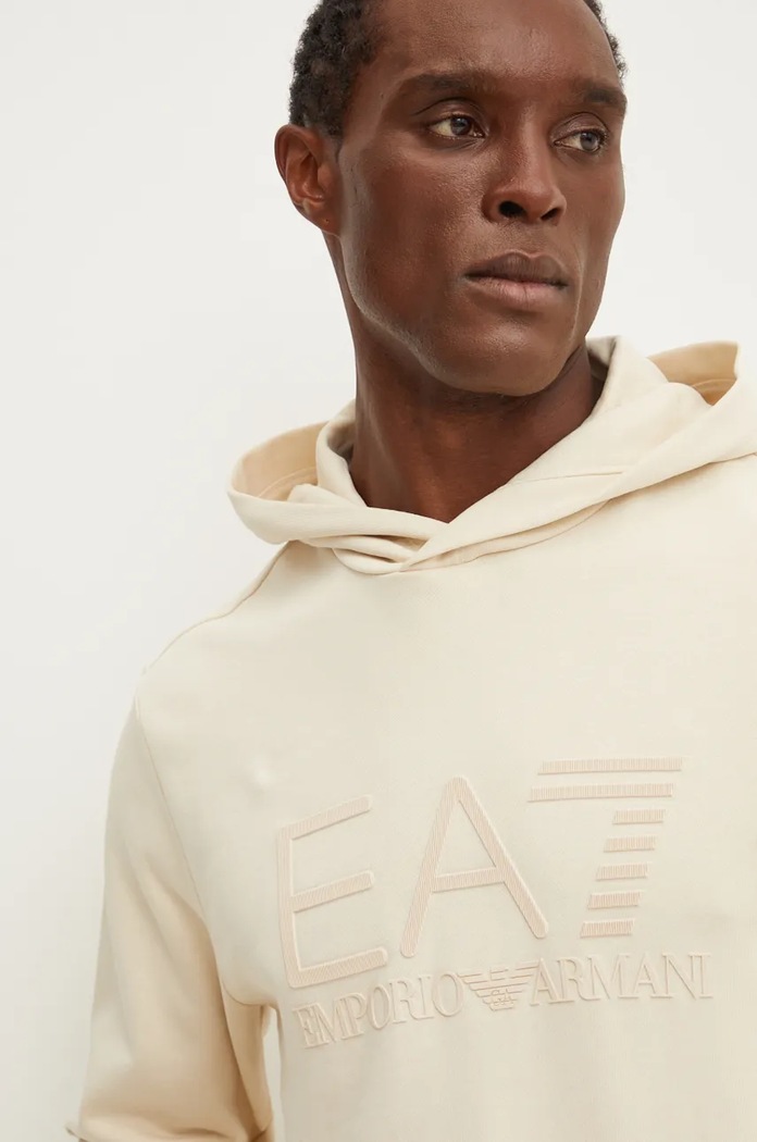 EA7 Emporio Armani felpa in cotone beige PJUAZ.6DPM22.1713