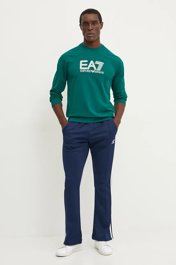 Bavlněná mikina EA7 Emporio Armani PJVRZ.6DPM60.1823 zelená AW24