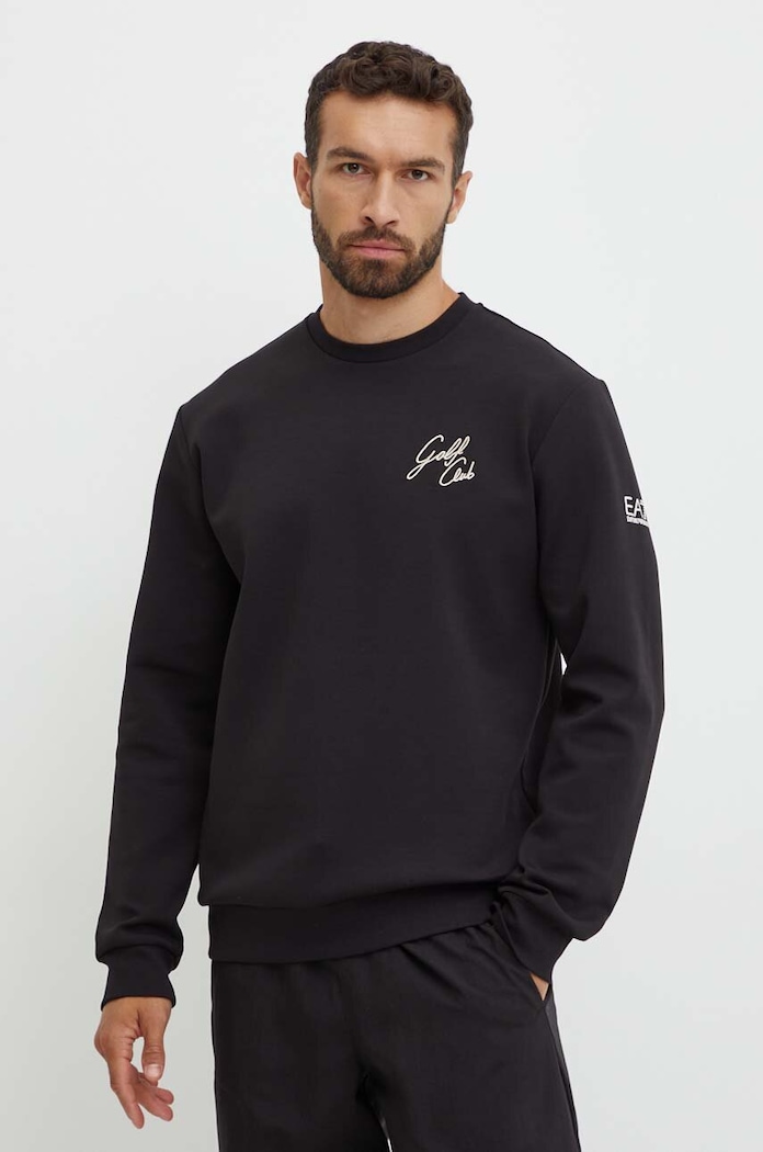 Mikina EA7 Emporio Armani bez kapuce černá PJUEZ.6DPM89.1200
