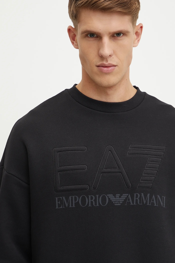 Bavlněná mikina EA7 Emporio Armani černá PJOPZ.6DUM14.1200