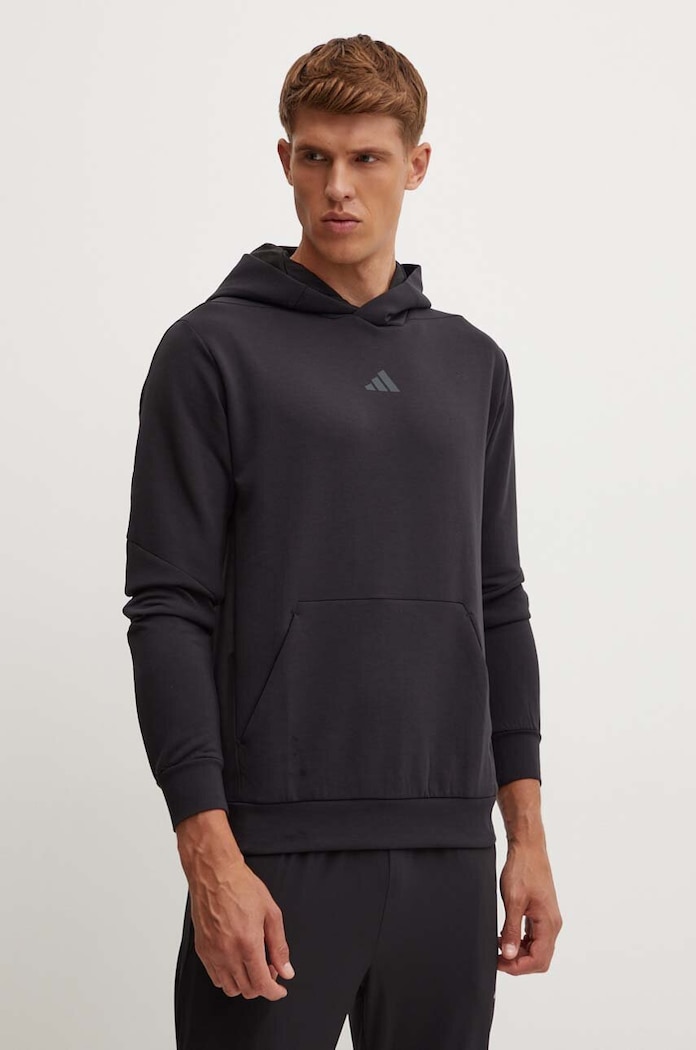 Pulover za vadbo adidas Performance Designed for Training S kapuco črna IY1119