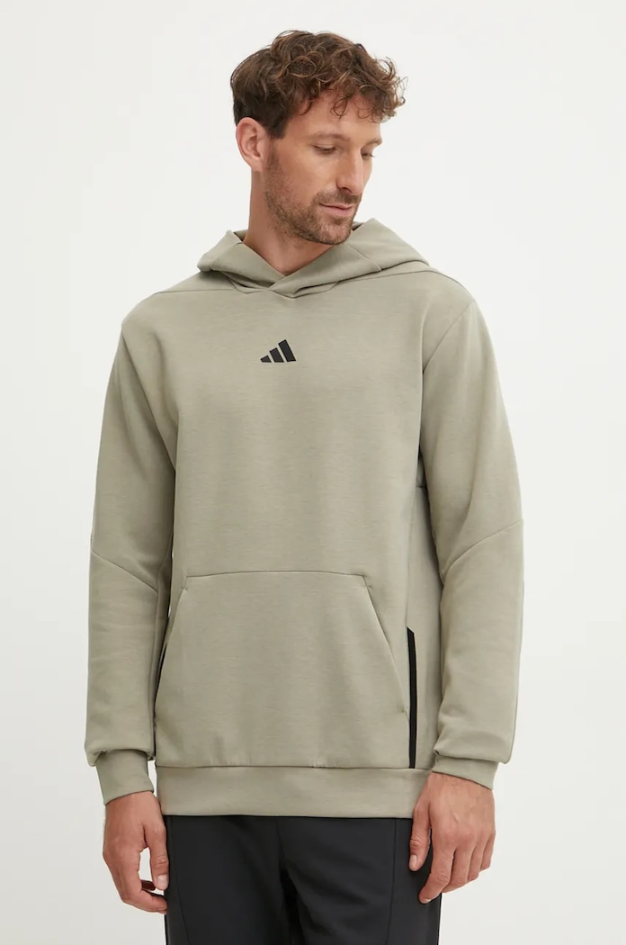 Dukserica za trening adidas Performance Designed for Training bez uzorka zelena JE6690