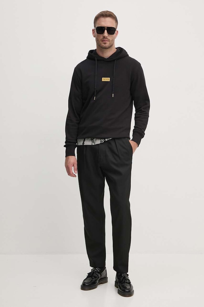 Bombažen pulover Versace Jeans Couture 77GAIT08.CF00T črna AW24
