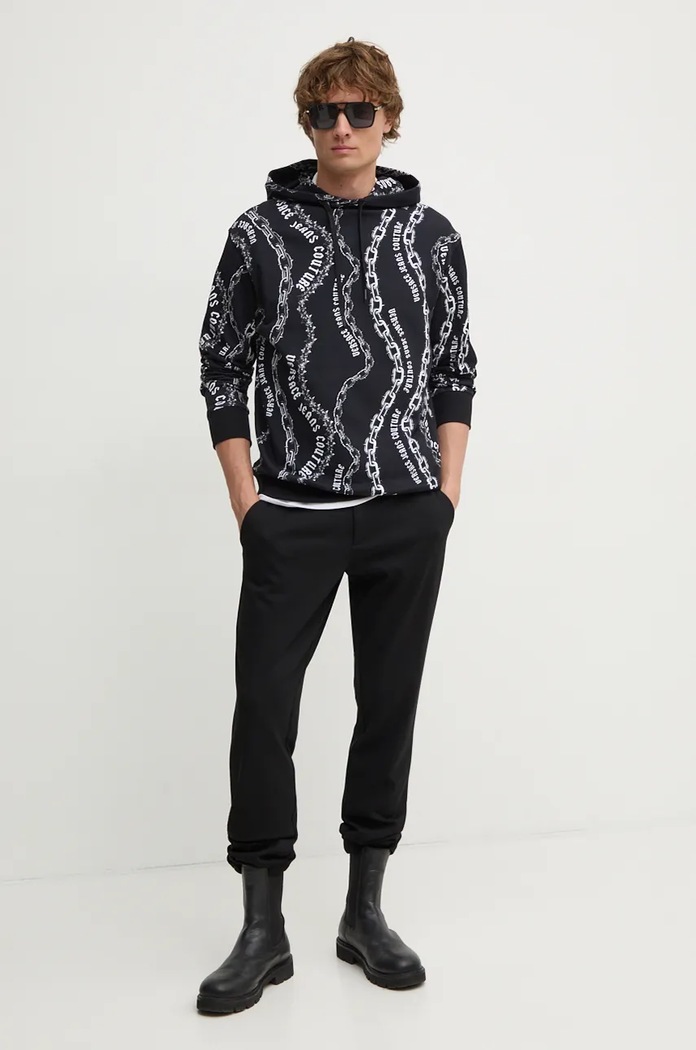 Versace Jeans Couture bluza bawełniana 77GAI3H0.FS160 czarny AW24