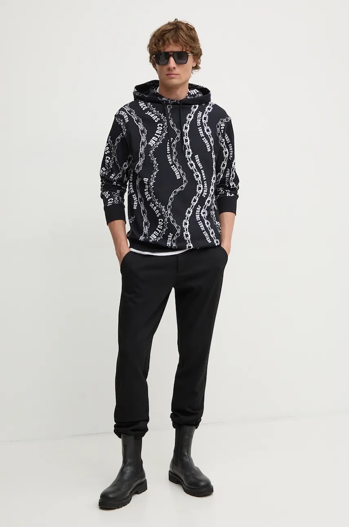 Versace Jeans Couture bluza bawełniana 77GAI3H0.FS160 czarny AW24