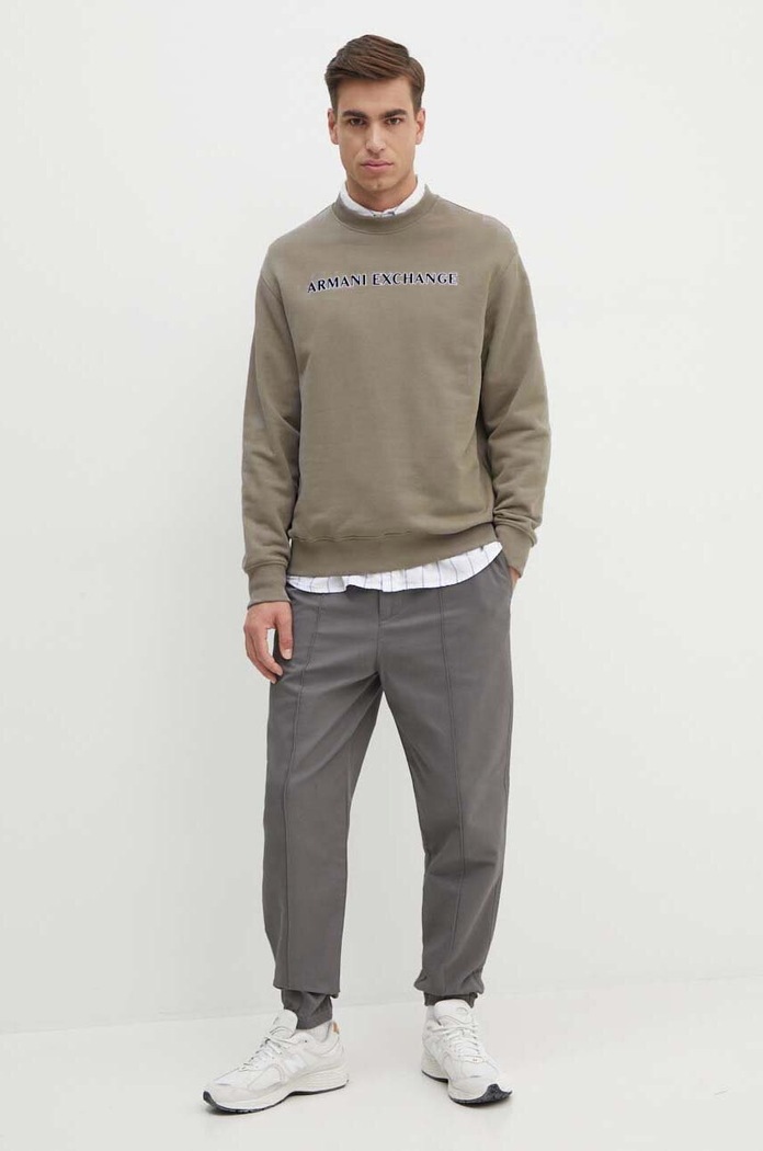 Armani Exchange bluza bawełniana 6DZMBA.ZJADZ beżowy AW24