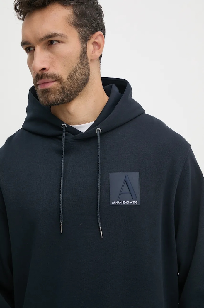 Dukserica Armani Exchange mornarsko plava 6DZMJB.ZJNKZ