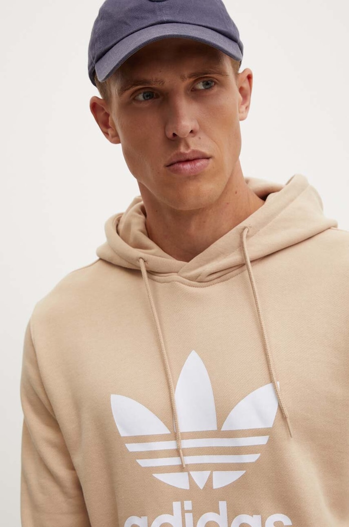 Βαμβακερή μπλούζα adidas Originals μπεζ IZ2359