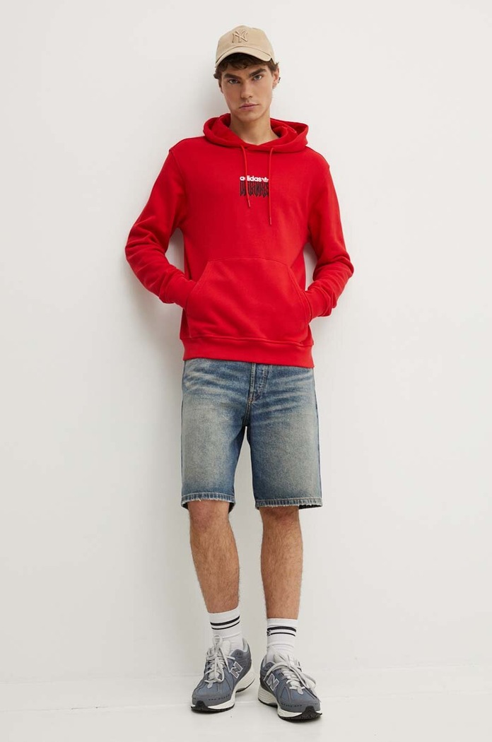 adidas Originals hanorac de bumbac IZ4835 rosu AW24
