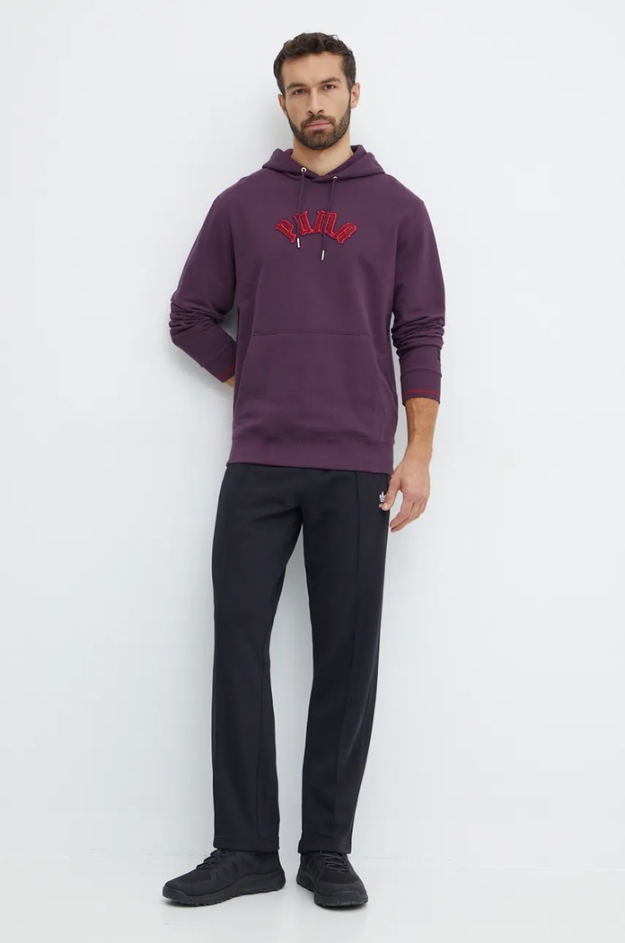 Pamučna dukserica Puma Classics Play Paris Hoodie 626766 ljubičasta AW24