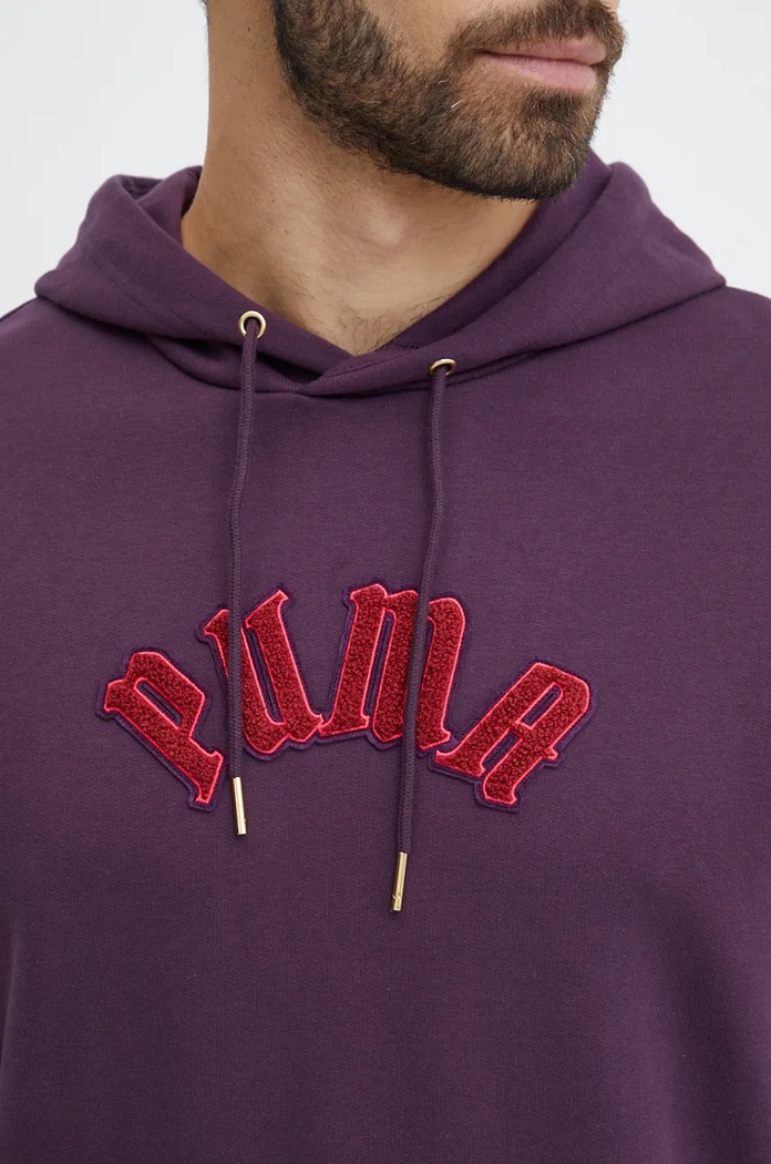 Pamučna dukserica Puma Classics Play Paris Hoodie 626766 ljubičasta