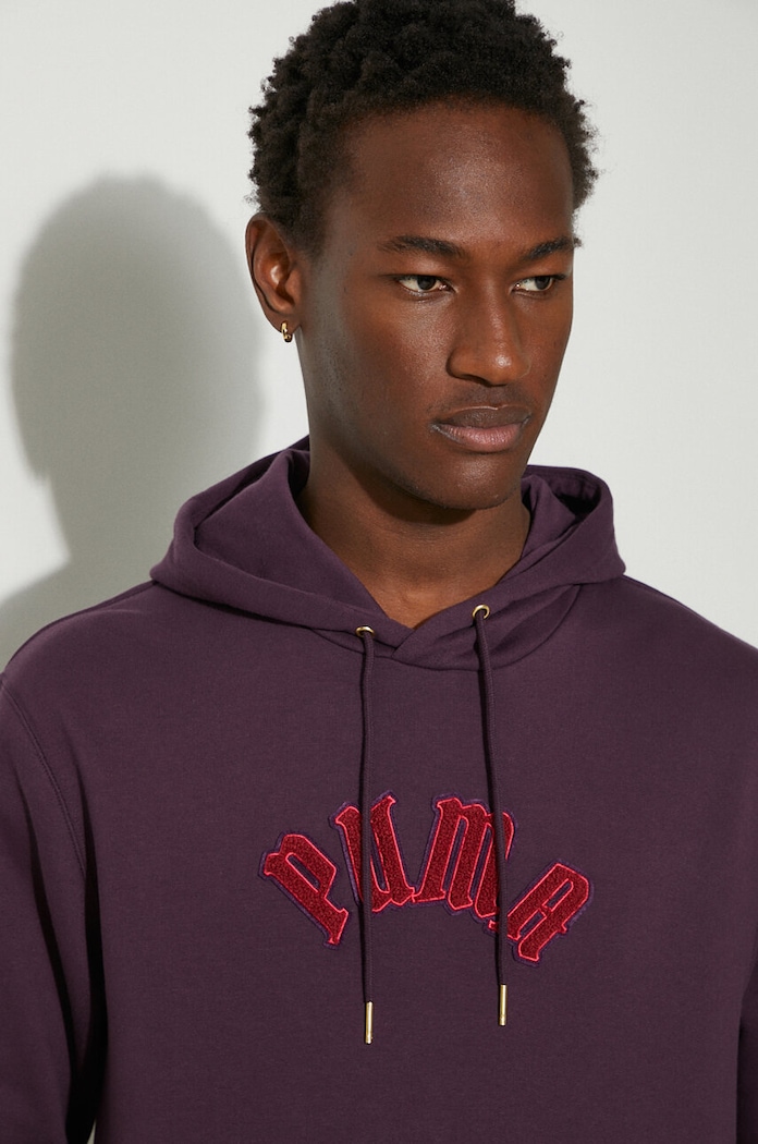 Puma bluza bawełniana Classics Play Paris Hoodie 626766 fioletowy