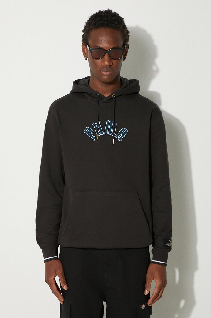Бавовняна кофта Puma Classics Play Paris Hoodie бавовна чорний 626766