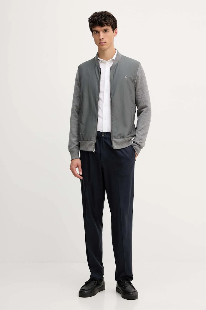 Polo Ralph Lauren hanorac din amestec de lână 710951113 gri AW25