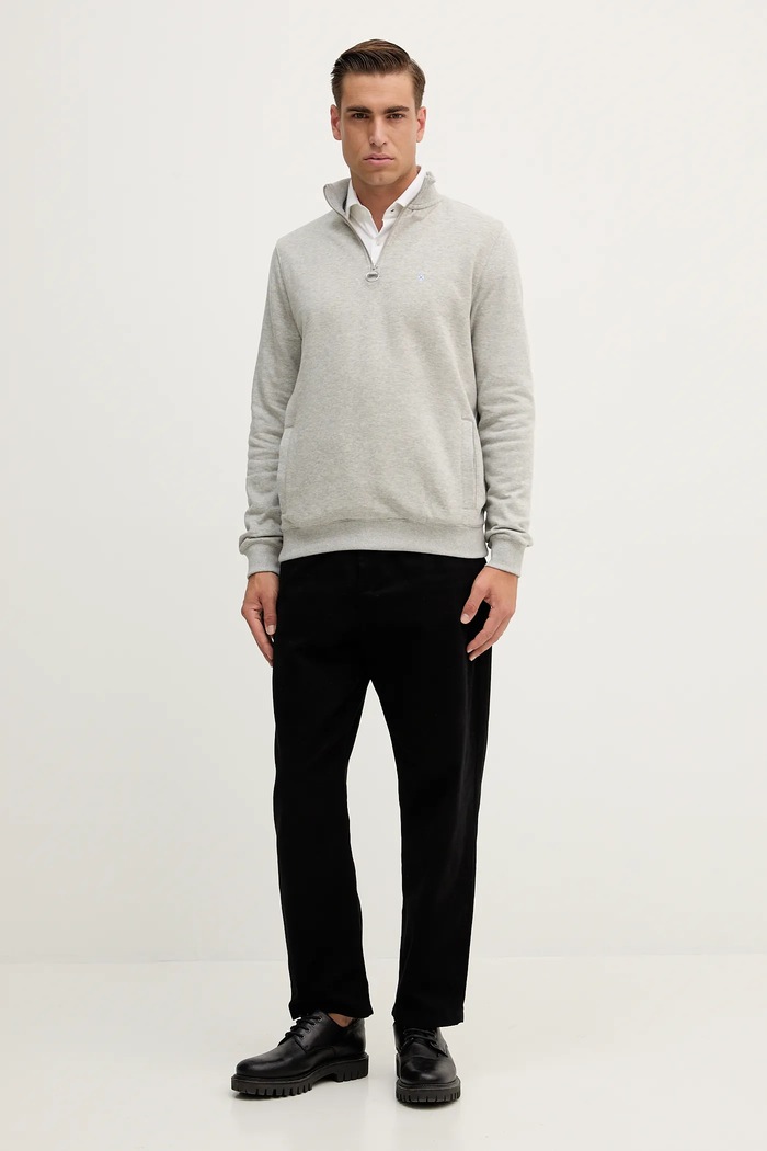 Βαμβακερή μπλούζα Barbour MOL0642 γκρί SS26