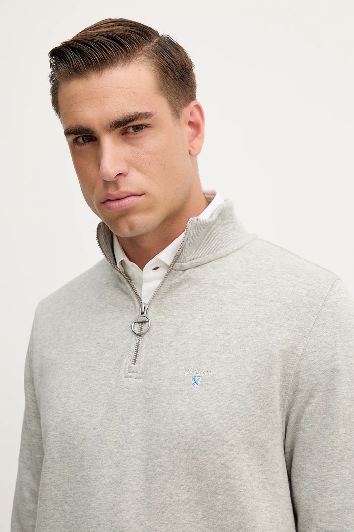 Βαμβακερή μπλούζα Barbour γκρί MOL0642