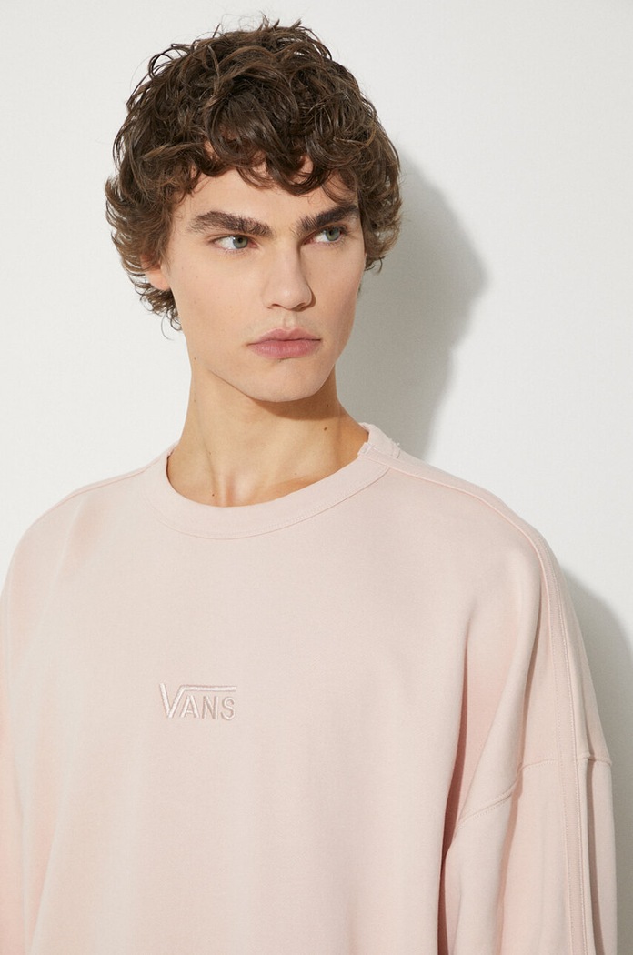 Vans bluza bawełniana Premium Classics LX Crew Fleece VN000GBWBQL1 różowy