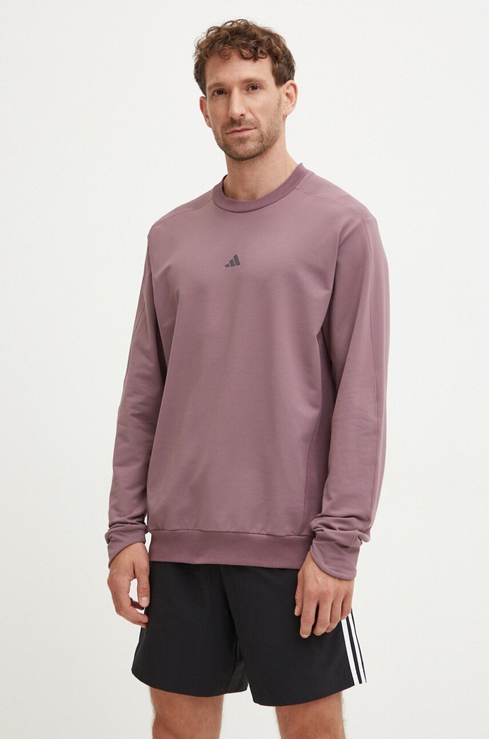 Dukserica za trening adidas Performance natpis ljubičasta JF4240