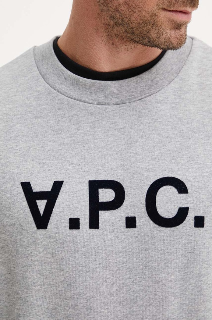 Bavlněná mikina A.P.C. sweat standard grand vpc GOTS COHBN.M27907 šedá