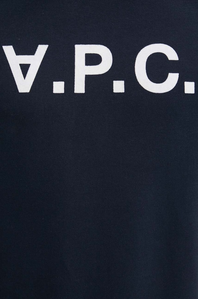 A.P.C. bluza bawełniana hoodie standard grand vpc GOTS COHBN.M27908 granatowy
