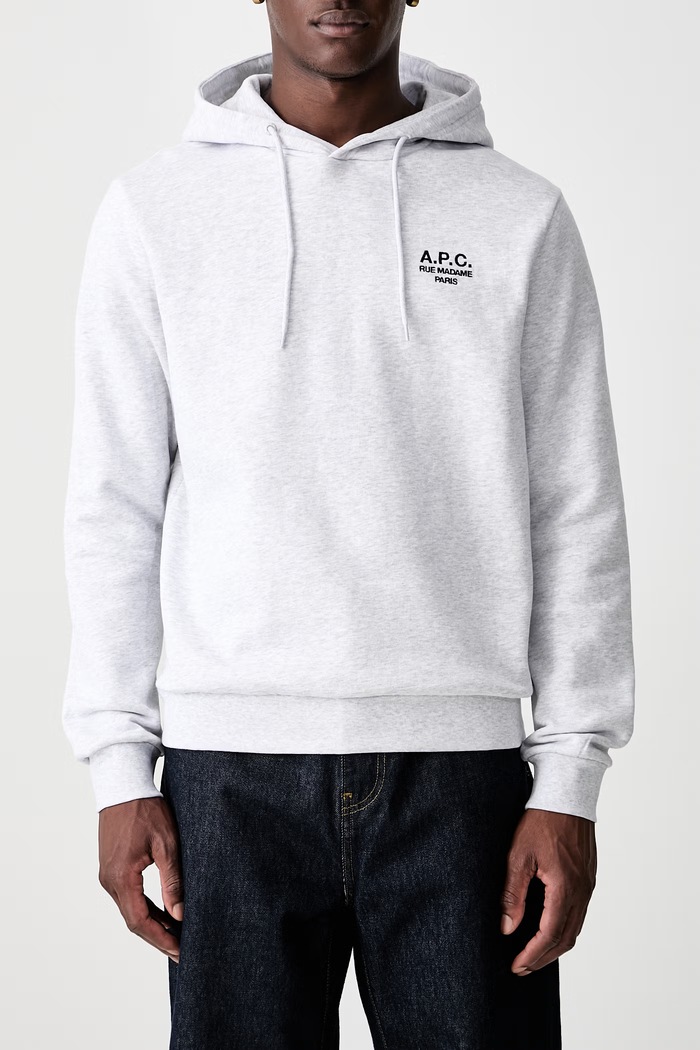 A.P.C. bluza hoodie standard rue madame GOTS COHBV.M27914 gri