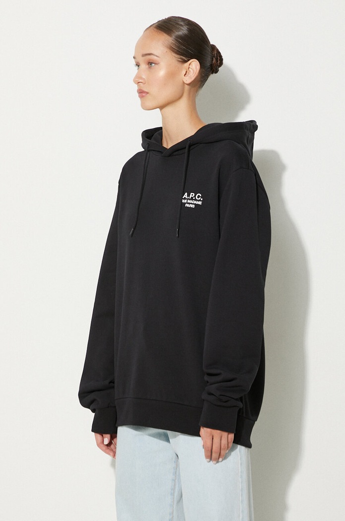 A.P.C. sweatshirt hoodie standard rue madame GOTS COHBV.M27914 black