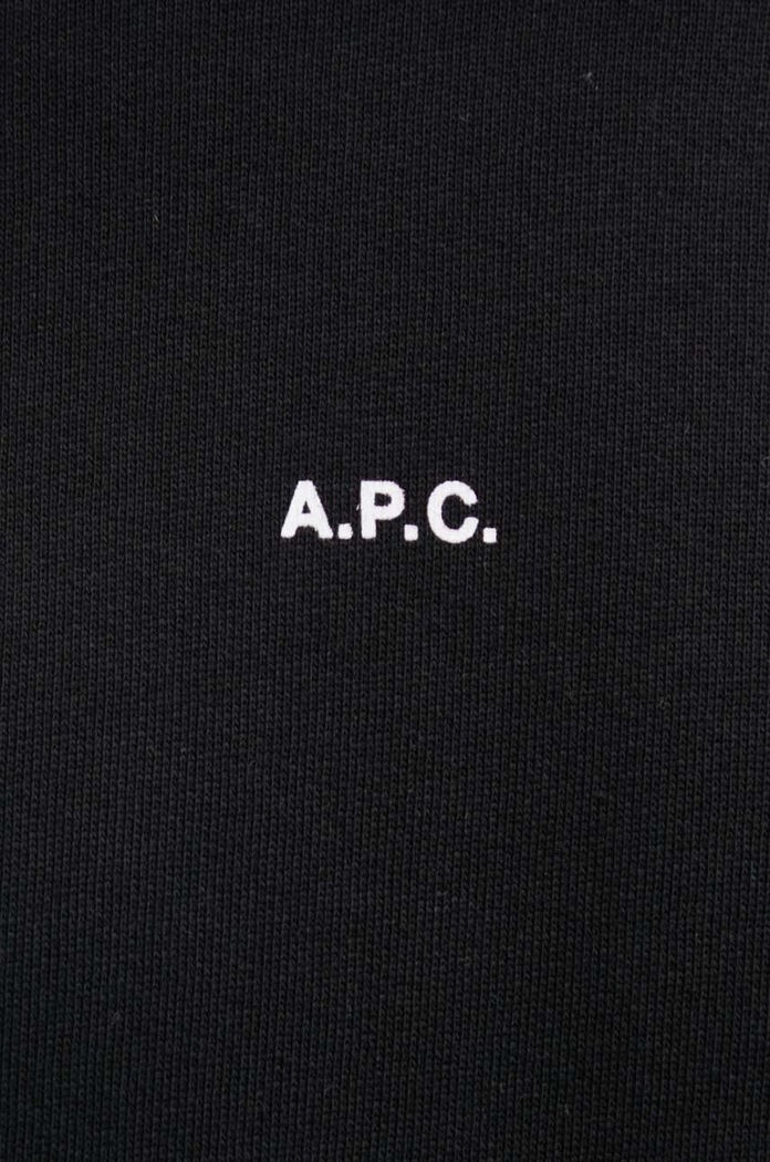 Βαμβακερή μπλούζα A.P.C. hoodie boxy micro logo GOTS COHBX.H27911 μαύρο