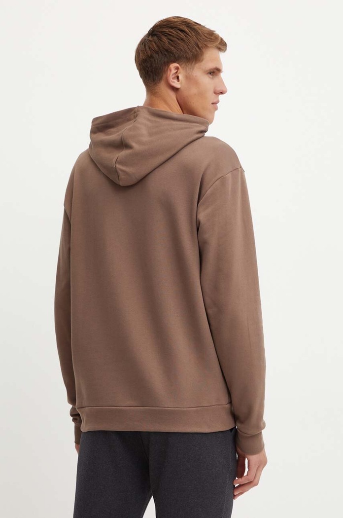 Ρούχα adidas Βαμβακερή μπλούζα adidas Brand Love IW3534 καφέ