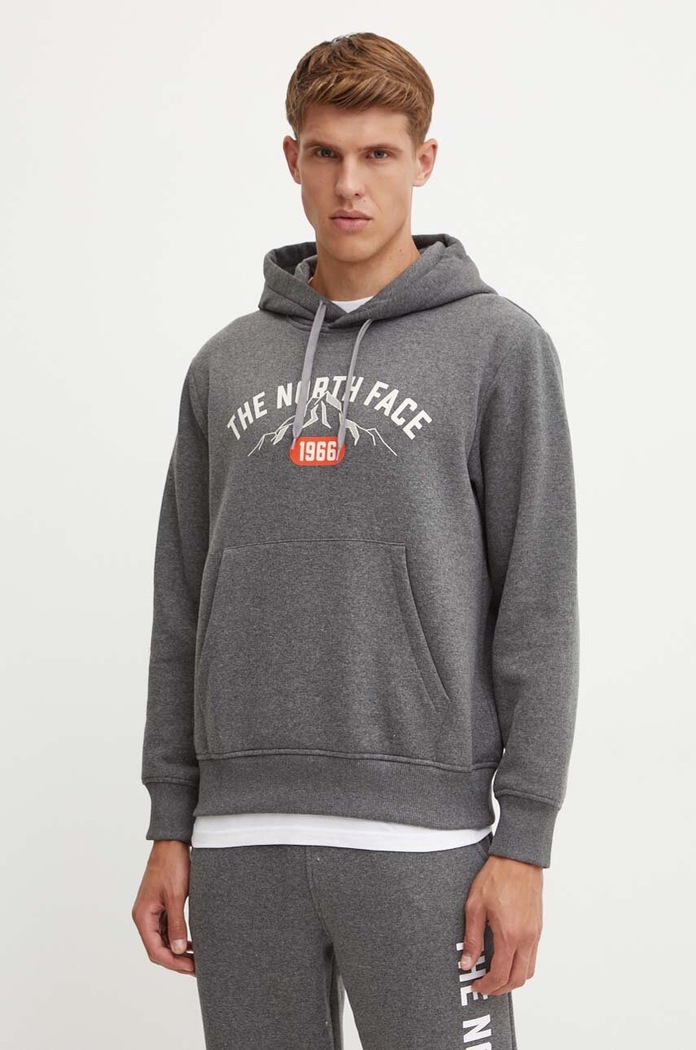 Суичър The North Face Hoodie Varsity Graphic меланж сив NF0A89DJDYY1