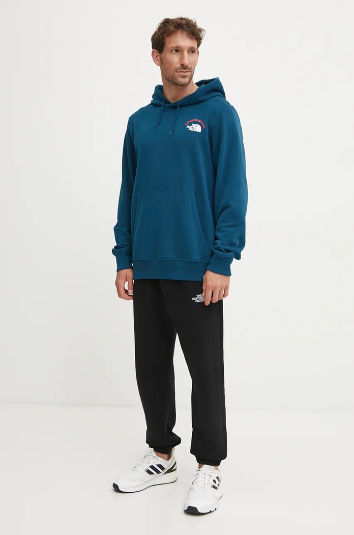Bavlnená mikina The North Face Expedition System NF0A89DE1NO1 tyrkysová AW24