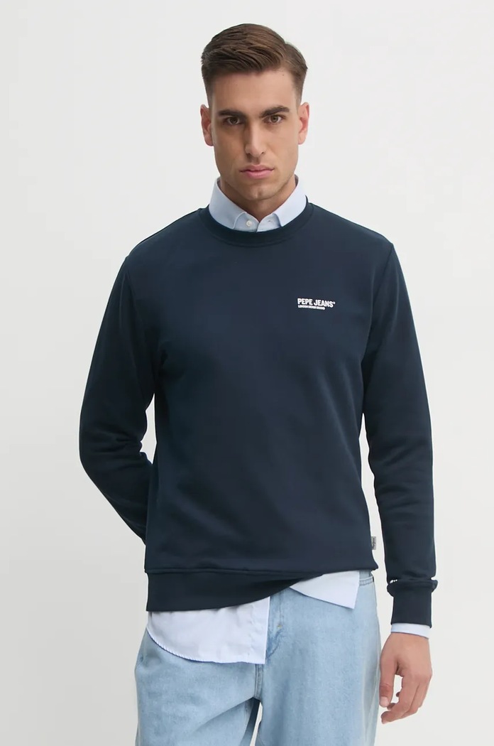 Mikina Pepe Jeans SAM CREW směs námořnická modř PM582703