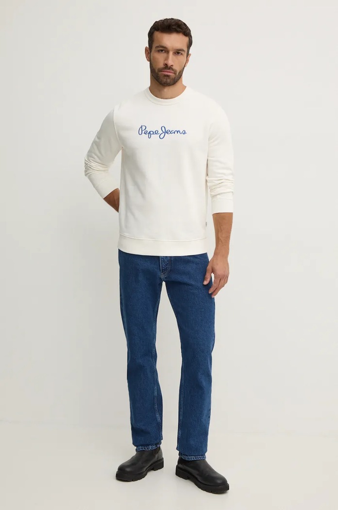 Pepe Jeans bluza bawełniana NEW JOE CREW PM582715 biały AW24
