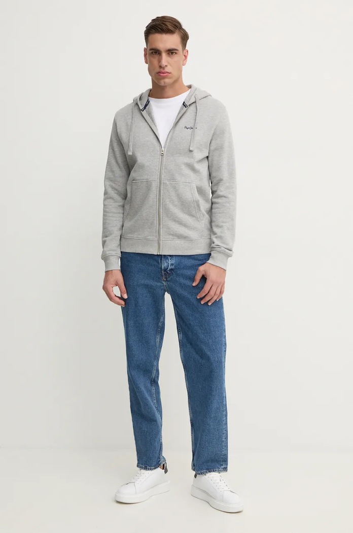 Pepe Jeans bluza bawełniana NEW JOE ZIP PM582717 szary AW24