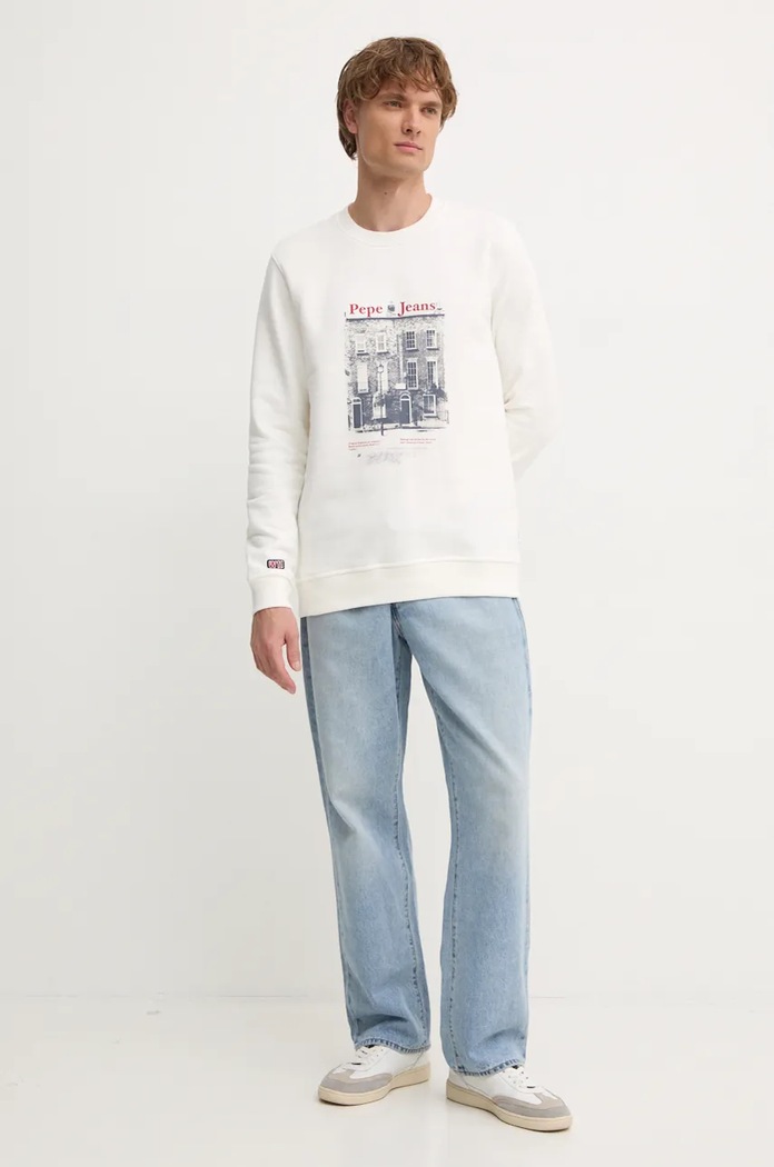 Pepe Jeans hanorac de bumbac SOREN CREW PM582724 bej AW24