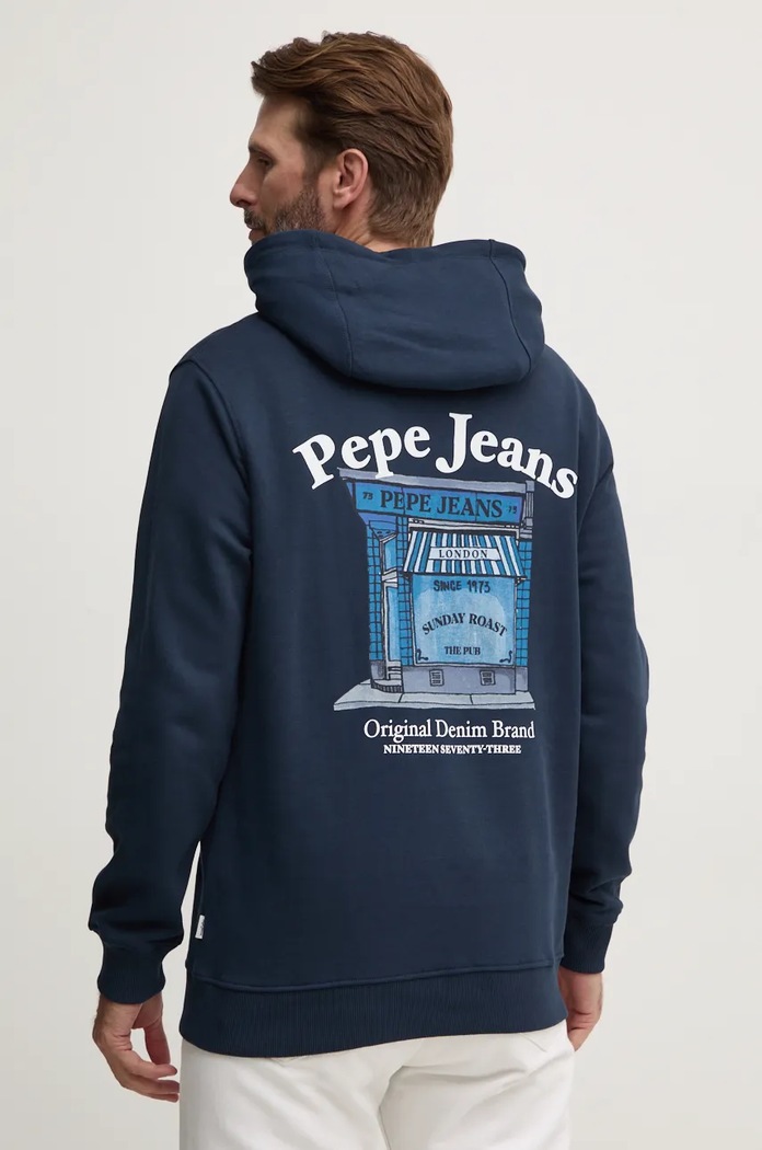 Odjeća Pamučna dukserica Pepe Jeans SOMERTON PM582725 mornarsko plava