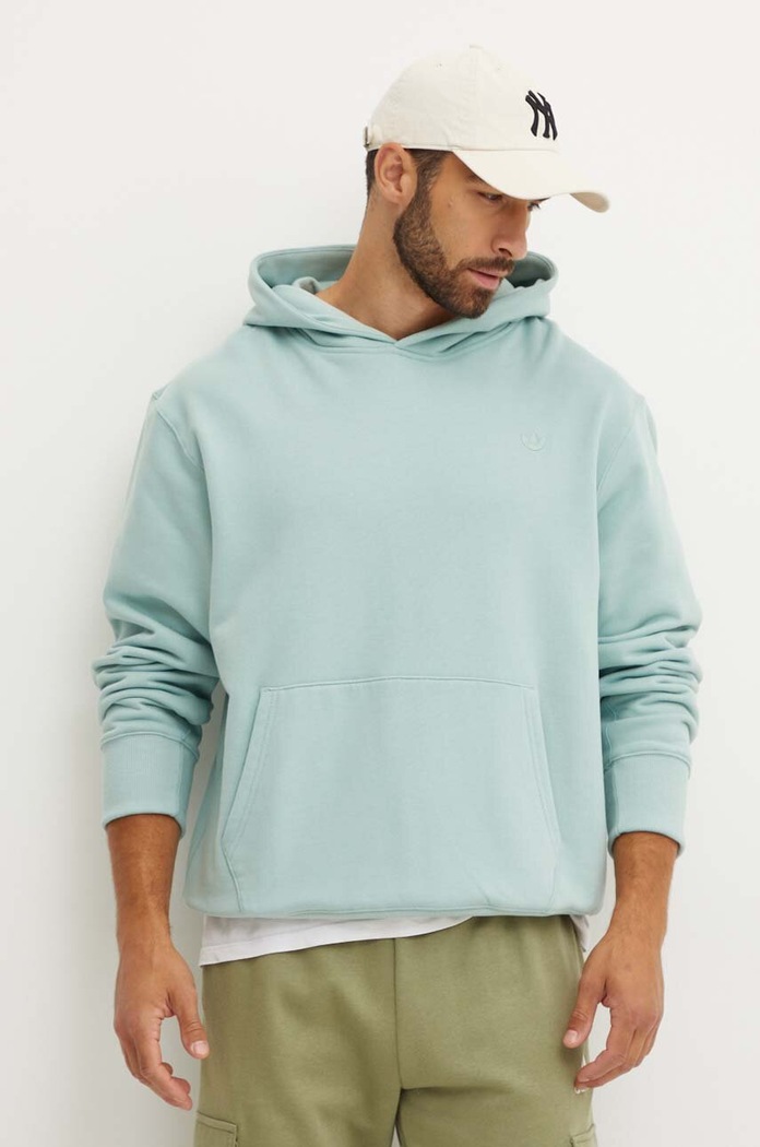 Pamučna dukserica adidas Originals pamuk zelena IX9810