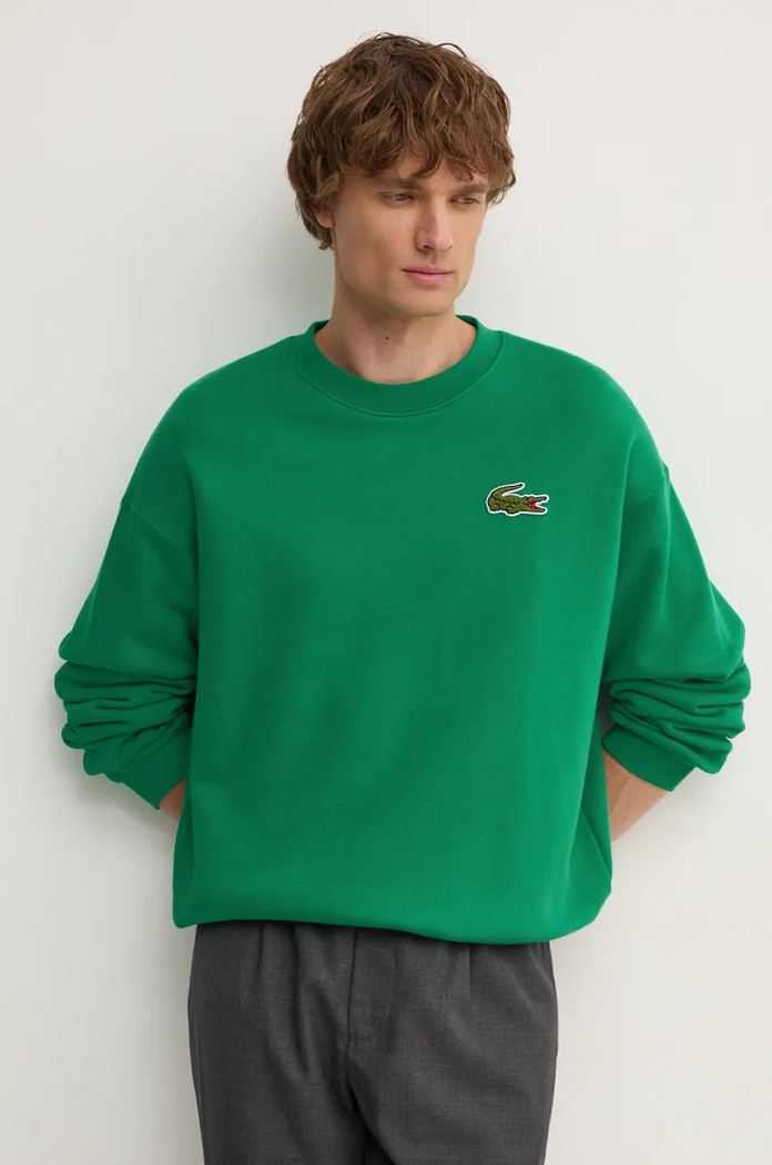 Lacoste sweatshirt cotton green SH2741