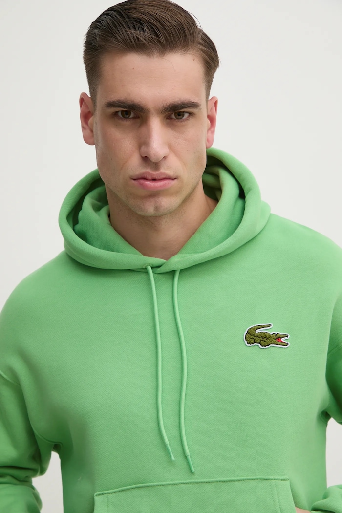 Bavlněná mikina Lacoste zelená SH2754