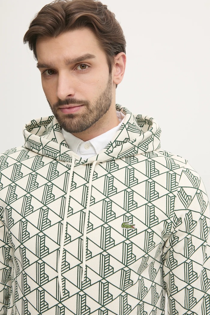 Βαμβακερή μπλούζα Lacoste μπεζ SH2855